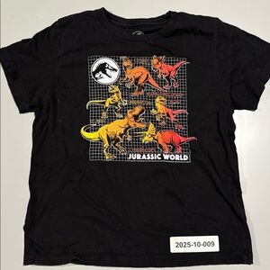 Jurassic World Black T-Shirt with Dinosaur Print
